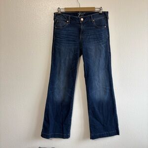 Ariat Denim Trouser Size 31 Dark Wash Flare Lag Jeans Western Country Barn